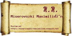 Miserovszki Maximilián névjegykártya